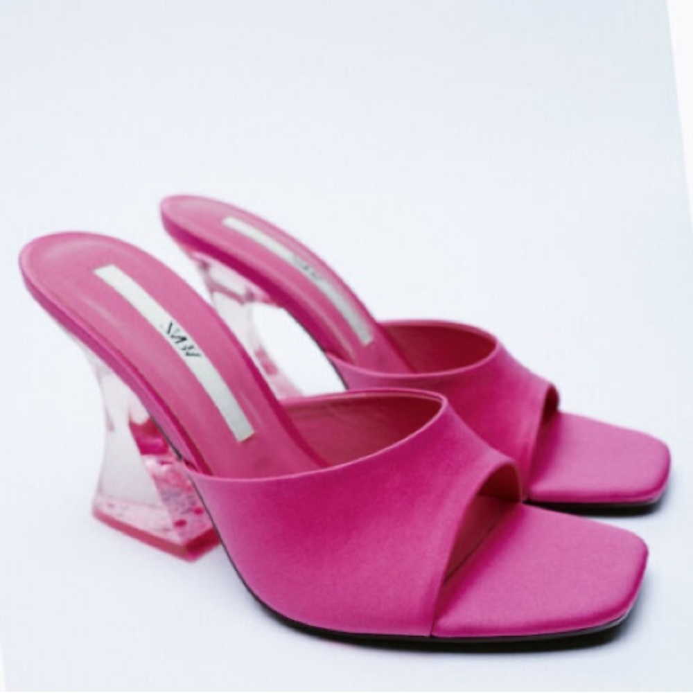 zara HEELED METHACRYLATE SANDALS - Picture 2 of 9